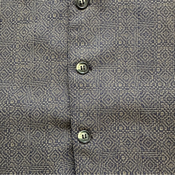 VTG Casual Options Woven Men's L Classic 5 Button Dress Vest Blue & Green Unique - Picture 5 of 6
